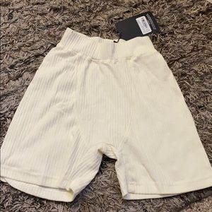 Cream biker shorts